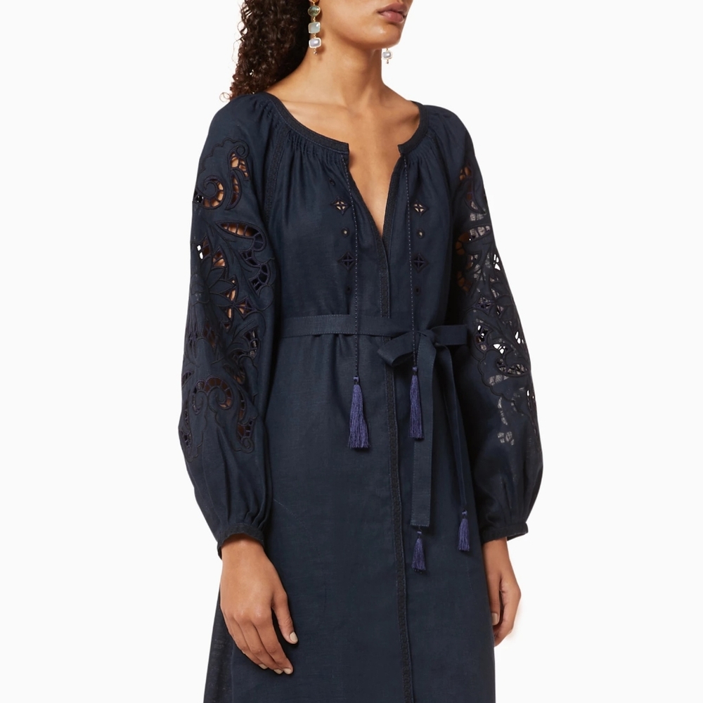 My Sleeping Gypsy Dark Blue Rosha Midi Dress